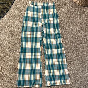 Free people Jules high waist Plaid Wide-Leg Pants